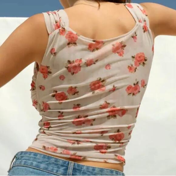 Rouje Floral Wrap Blouse in Cream and Pink - Picture 5 of 16